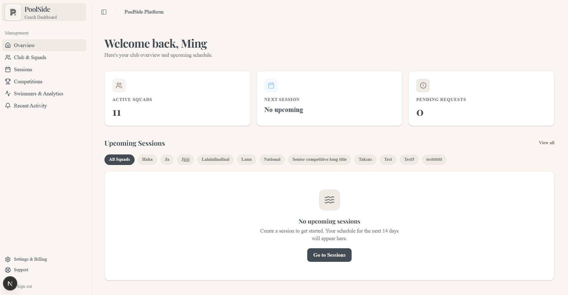 PoolSide dashboard laptop screenshot