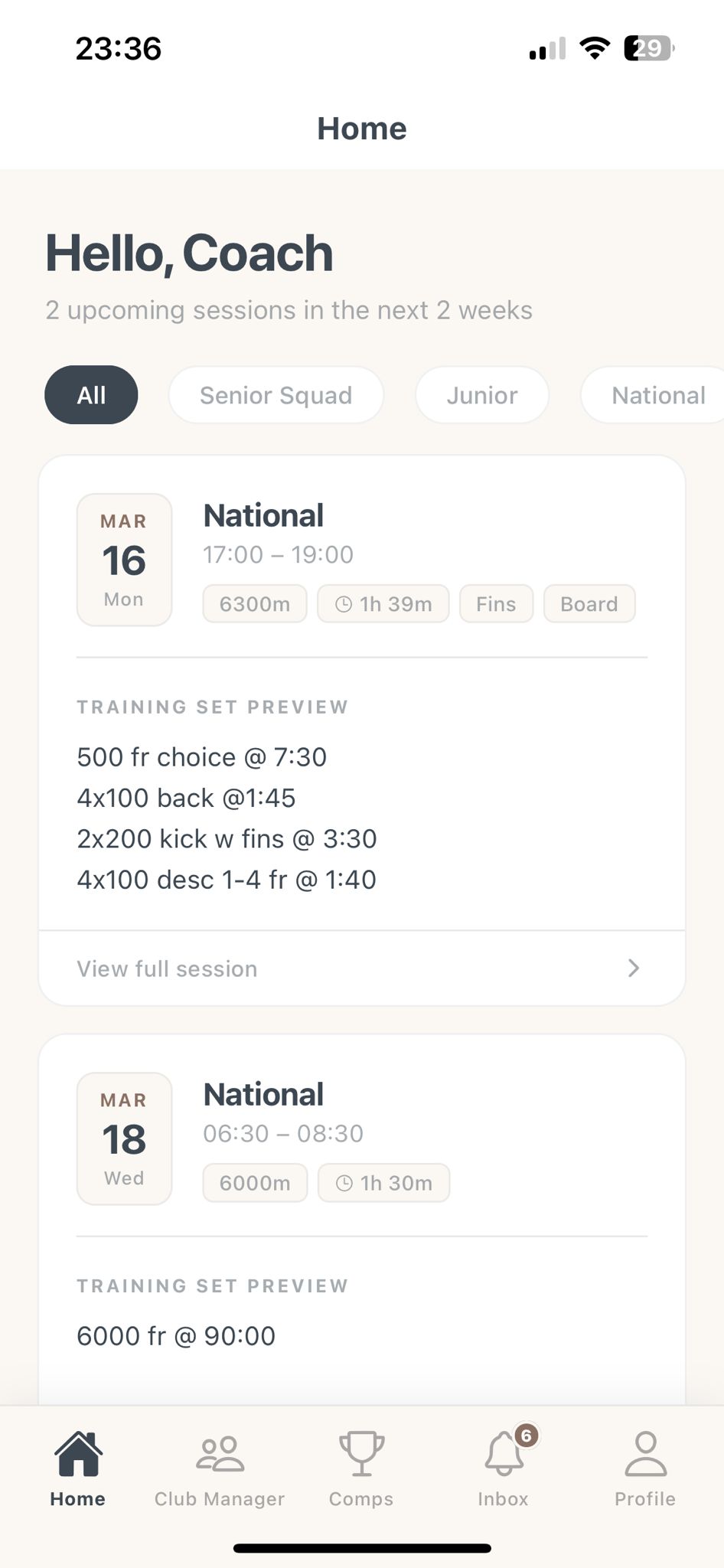 PoolSide mobile app phone screenshot